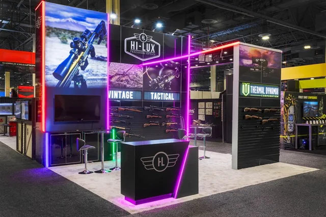 Island trade show booth built by E&E Exhibit Solutions