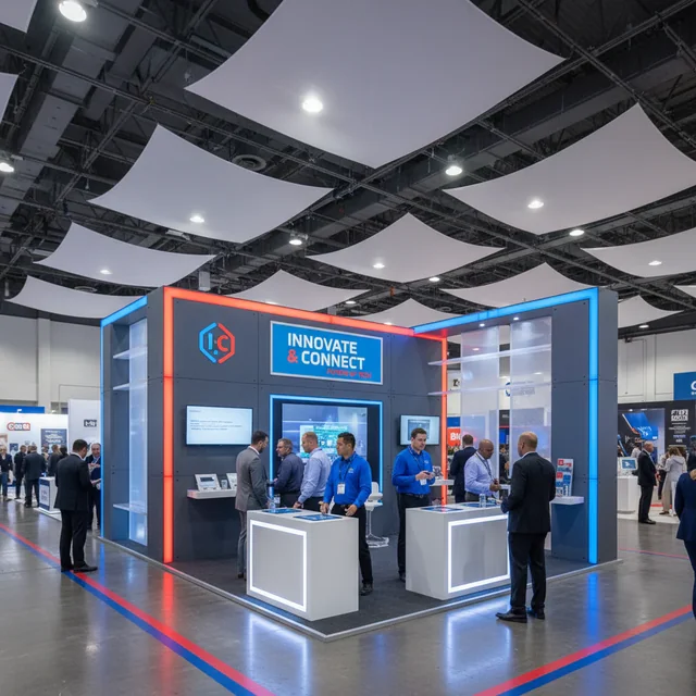 Modular trade show booth built by Iconic Displays